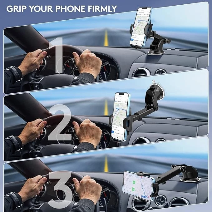 Car Phone Holder Universal Mount Mobile iPhone Windscreen Dashboard or Air Vent - Image 4 of 4