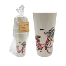Transpac Melmine Bicycle Tumblers Set of 4