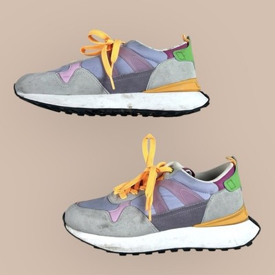 Gioseppo Women's Multicolor Colorblock Suede Sneaker Size 8 Eur 38 Rare