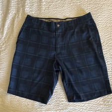 Callaway Performance Blue Plaid Golf Shorts Front Button Men's Size 34