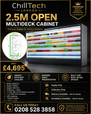 Open Display Fridge Commercial Multideck Chiller Retail Shop Display 2.5 meter