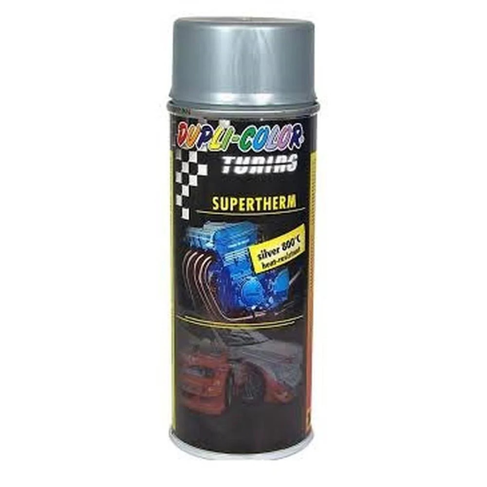 Peinture haute temperature aerosol Dupli-Color argent 150ml pour renover les poeles a bois