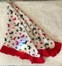 Reindeer Baby Blanket -stretch waffle knit fabric- handmade-name option