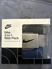 New: Nike Golf Men's 3 in 1 Web Pack Belts One Size Fits Most up to 42"
