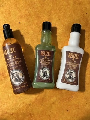 Reuzel Scrub Shampoo, Daily Conditioner, Spray Grooming Tonic