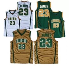 Camisetas de baloncesto retro retro James 23 High School para hombre cosidas con nombre número