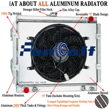 Aluminium 3 Row Radiator+Shroud Fan Fit 1984-95 Toyota Pickup 4Runner L4 2.4L AT