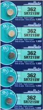Murata 362 Battery SR721SW 1.55V Silver Oxide Watch Button Cell (5 Batteries)