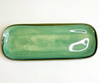 Sango China Nova Green 12 1/2'' Dipping Tray Serving Plate Discontinued #4935