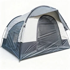 SUV-Specific Outdoor Travel Tailgate Camping Tent – Portable Gray-White Two-Tone