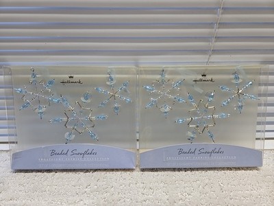 2001 Hallmark Beaded Snowflakes Frostlight Faeries Collection Ornament Lot  BX18