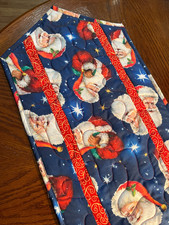 Handcrafted-Quilted Table Runner -Santa Claus is Coming to Town Soon -NEW 9/2025