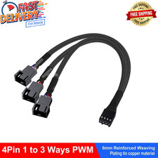 4 Pin 1 to 3 Way PWM Case PC Fan Splitter Cable Hub Power Adapter