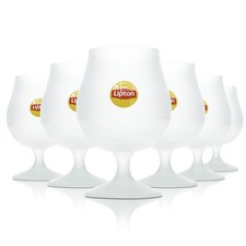 6x Lipton Eistee Glas 0,3l Tulpe Kelch Pokal Frosted Longdrink Cocktail Gl&auml;ser