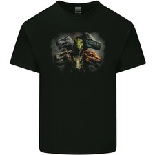 Camiseta de algodón ligero 6 dinosaurios collage T-Rex Raptor Dragons para hombre