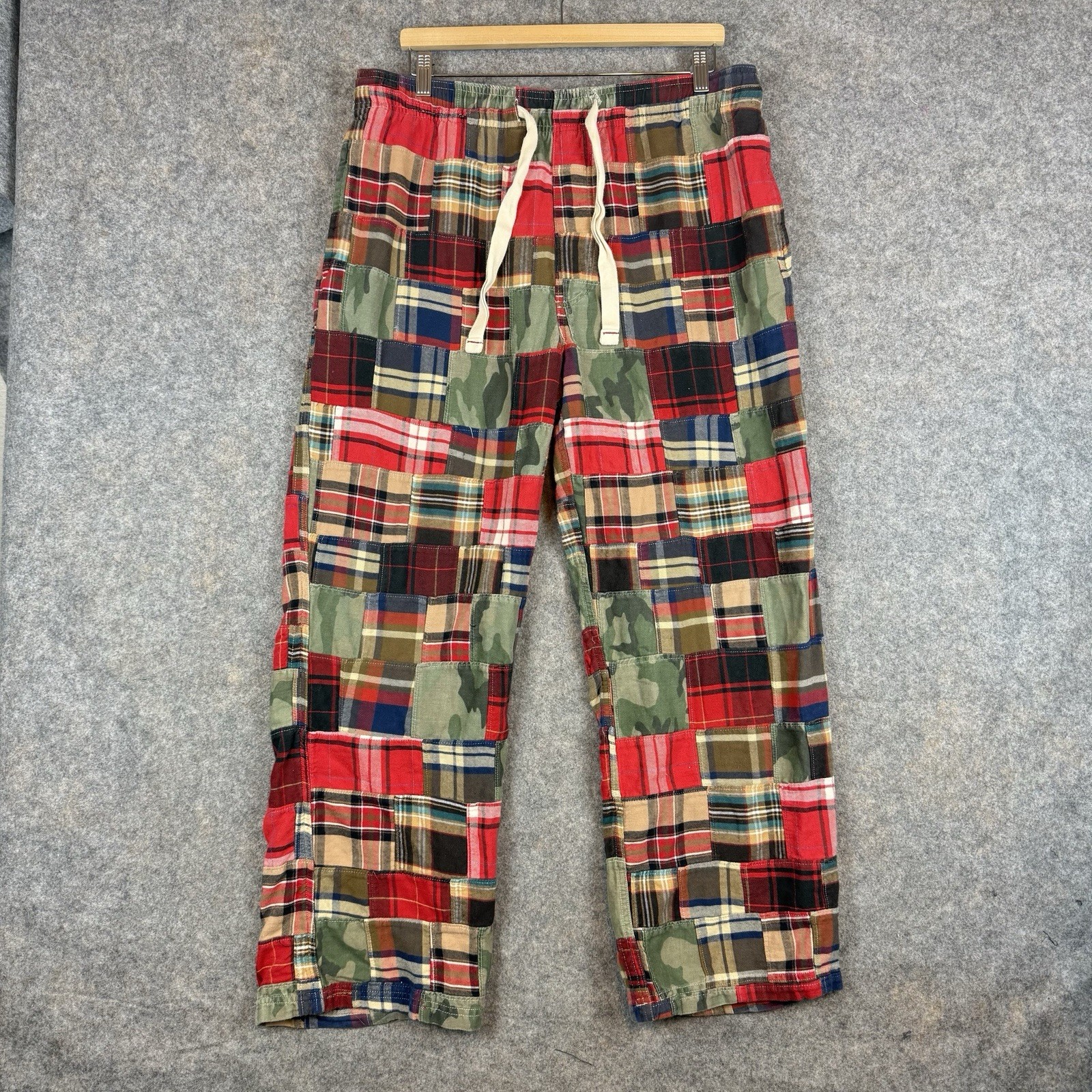 American Eagle Patchwork Pants Mens Large Madras … - image 1