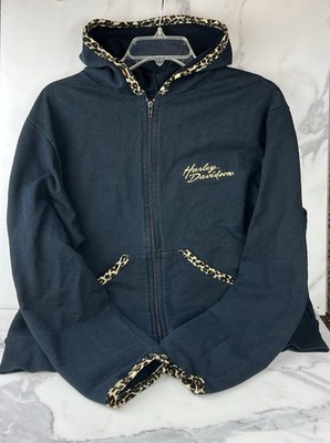 Women's Harley Davidson Sturgis S. Dakota Black Leopard Print Zip