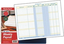 Adams Weekly Payroll Record, 20 Employee Capacity, Spiral Binding, 11 x 8.5 Inch