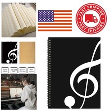 Music Composition Manuscript Notebook 100 Pages Black Coil Binding 26 by 19 Cm