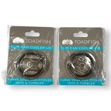 2 TOADFISH Replacement Slim Can Cooler Lids Slide Lock Fits 12oz/16oz Size B6