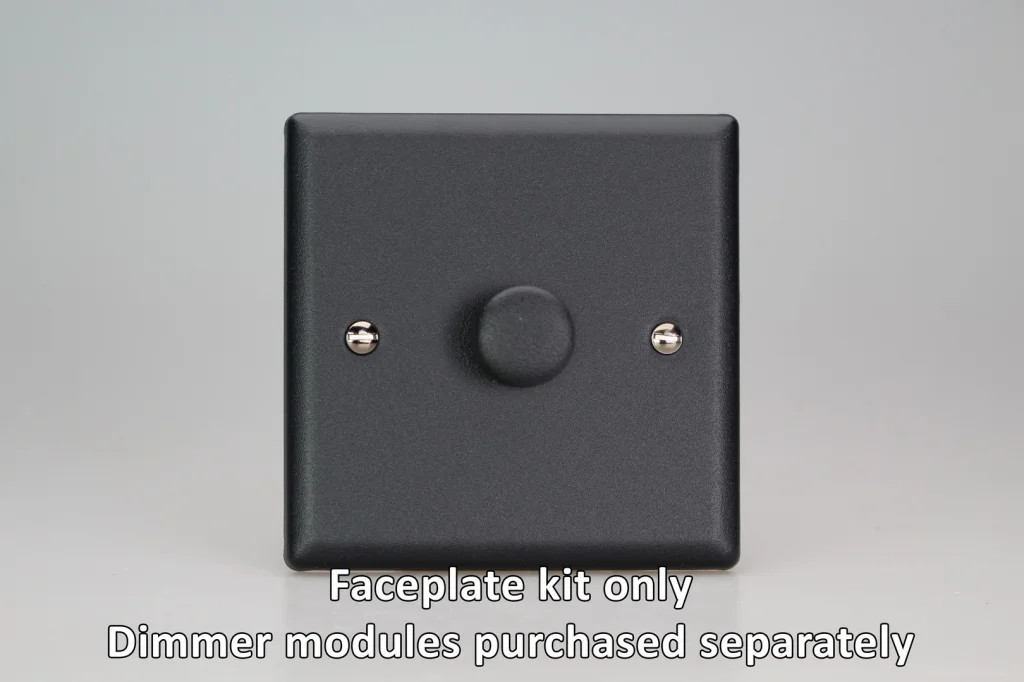 Dimmer Black Matrix Faceplate Kit Urban Matt 1-Gang Varilight WY1.MB