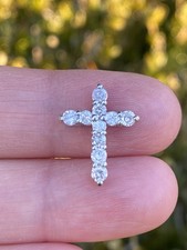 Platin 0,50 ctw 100 % natürlicher Diamant Kreuz Anhänger