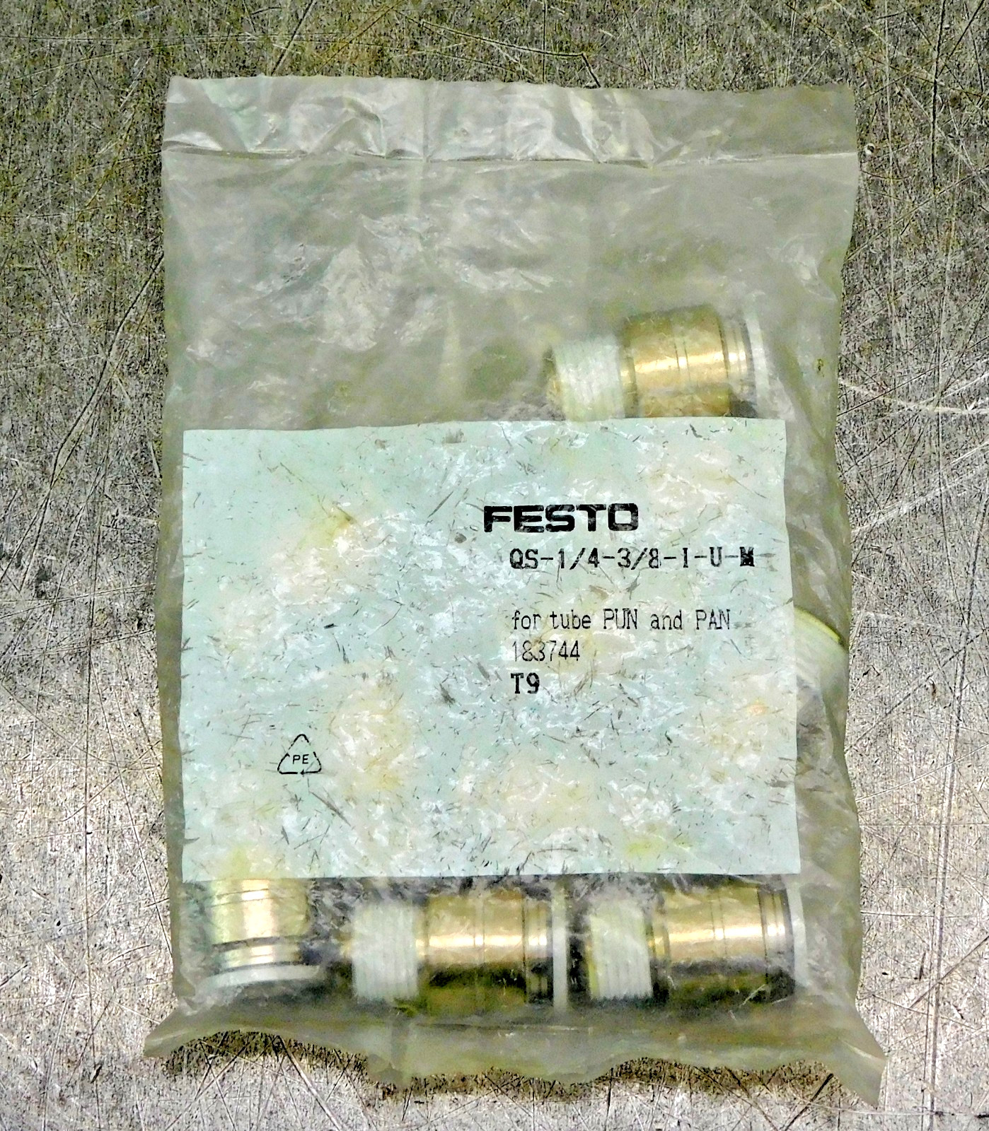 Festo QS-1/4-3/8-I-U-M Straight Push In Fitting 3/8" x 1/4" NPT Lot of Ten (10)