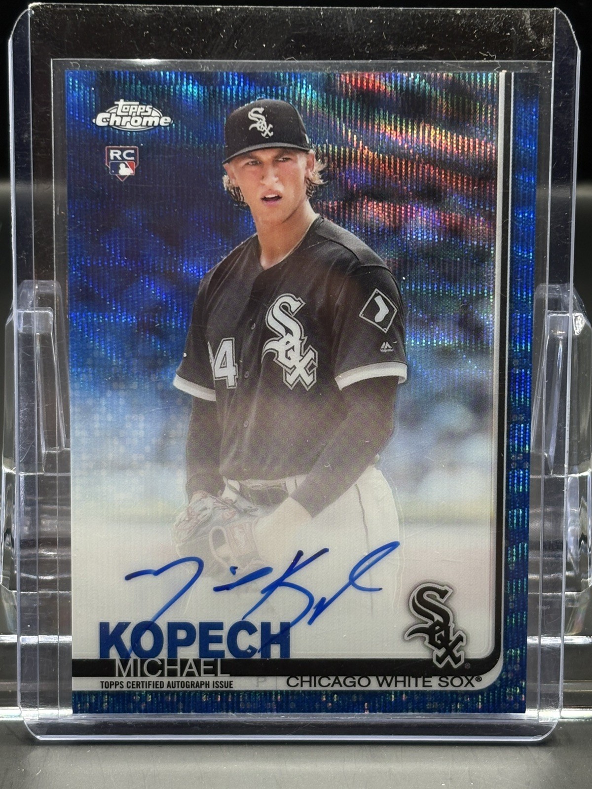 Michael Kopech 2019 Topps Chrome AUTO /150 BLUE WAVE REFRACTOR SOX ROOKIE MLB!