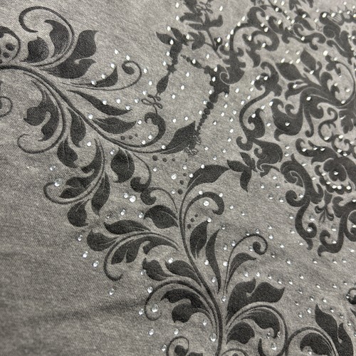 Y2K 2000s Rhinestone Affliction Style Tank Top Womens Large Floral Wings Crosses - Picture 3 of 11