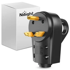 Nilight 30 Amp RV Male Replacement Plug 125 Volt 30Amp Plug, Black 