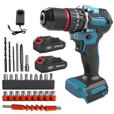 Mit 2 Akkus Für Makita Akku-Schlagbohrschrauber 18V Akkuschrauber Set mit Drill