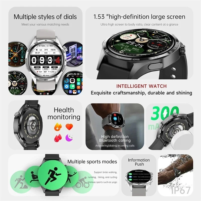 HUAWEI GT5 Pro GPS NFC Smart Watch Men 360*360 AMOLED Screen Heart rate Bluetoo - Image 3 of 4