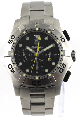 Tag Heuer Aquagraph CN211A.BA0353 Men Automatic Chronograph Black Watch SERVICED