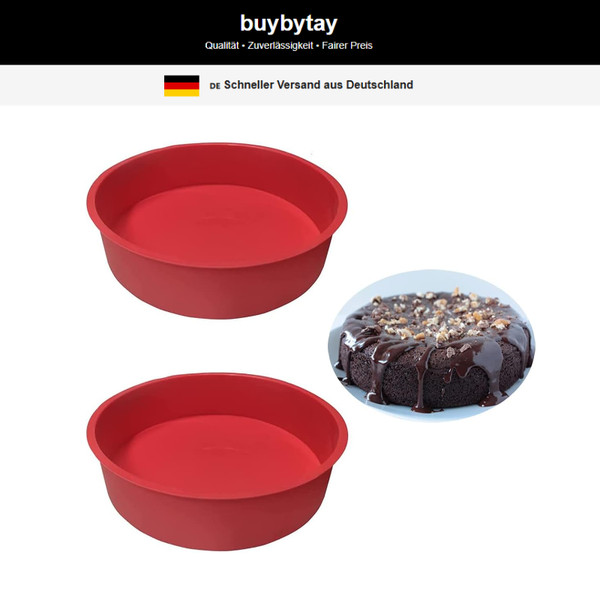 Silikon Backform 20Cm Rund 2 StüCk Bpa-Frei Antihaft FüR Kuchen Und Brot-image
