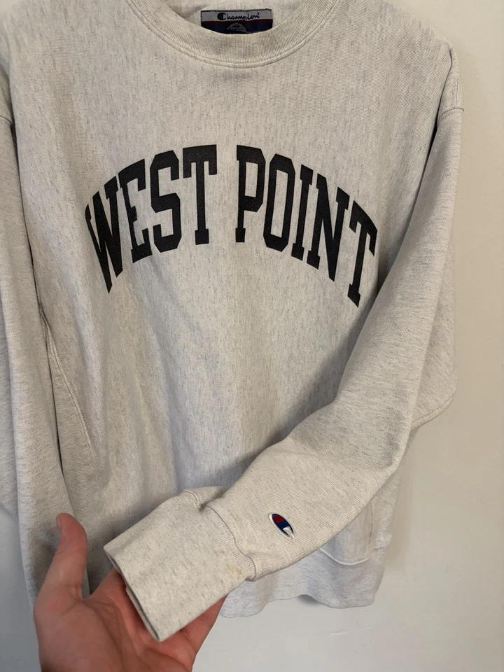 Sudadera Vintage Años 90 Campeón Tejido Inverso West Point Academia Militar Talla L Foto 4 de 4