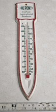 Vintage DuPont Agricultural Products Advertising Metal Thermometer