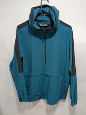 Mens Under Armour HeatGear Loose Anorak Mesh Lined Teal Breathable Jacket Size M