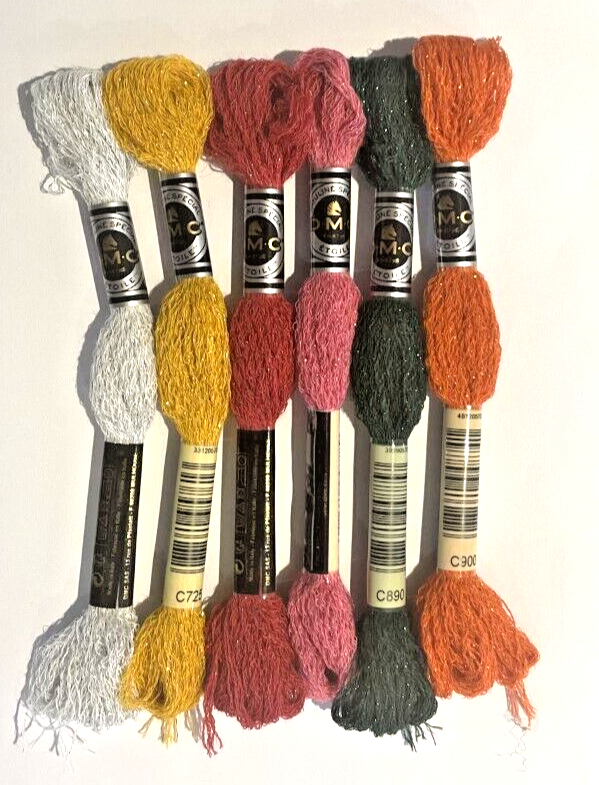 DMC ÉTOILE MOULINÉ THREADS Cross Stitch Job Lot of 6 Threads (Pack No 2