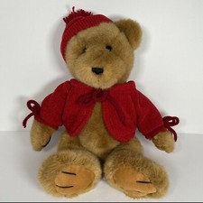 Dan Dee Collector's Choice 14" Brown Classic Teddy Bear Plush Red Hat Jacket