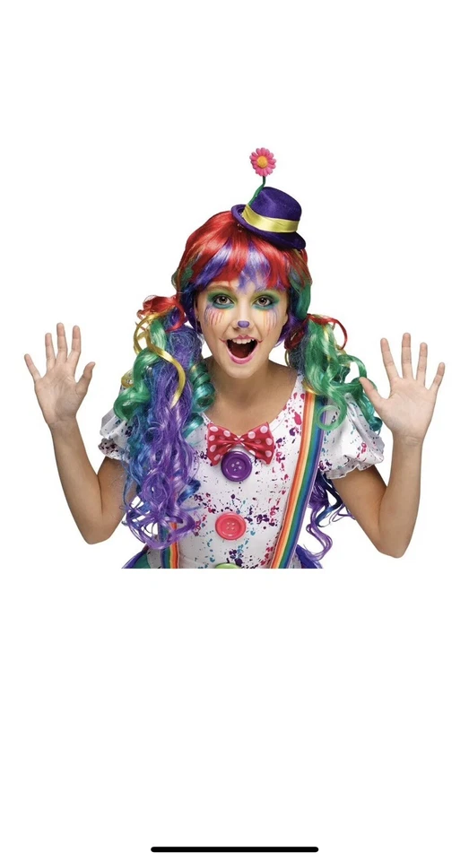 Disfraz de Payaso Color Loco Halloween Vestido Elegante M8-10 Foto 2 de 4