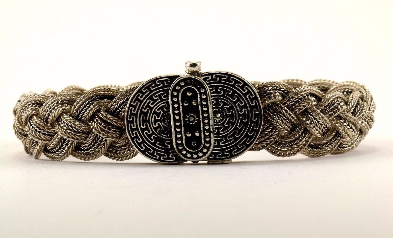 Vintage Turkey Braid Design Chain Bracelet 925 STERLING BR 2868 Vintage Turkey Braid Design Chain Bracelet 925 STERLING BR 2868