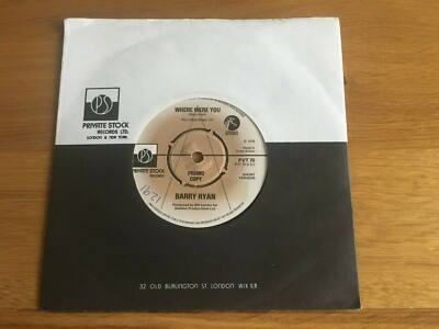 Barry Ryan-Where were you.7'' promo