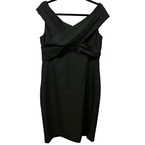 NWT Lauren Ralph Lauren Crepe Off The Shoulder Cocktail Dress Black 14 - Picture 7 of 16