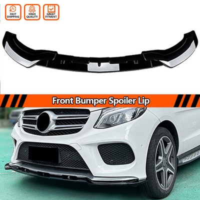 Front Bumper Spoiler Lip For Benz W166 GLE Coupe C292 2015-2018 2017 AMG Black