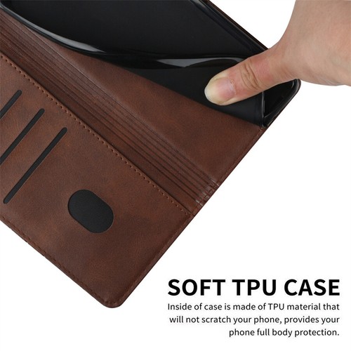 Calf Pattern Wallet Case Phone Cover for ZTE Blade A53 A54 A73 A35 A55 A75 A34 - Picture 7 of 20