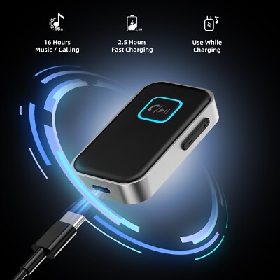 Receiver Transmitter Wireless Bluetooth 5.0 Audio Adapter 3.5mm AUX Hands-Free