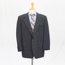 Vintage Oxxford Clothes 44S Gray Sport Coat Blazer Jacket Check 2B Wool