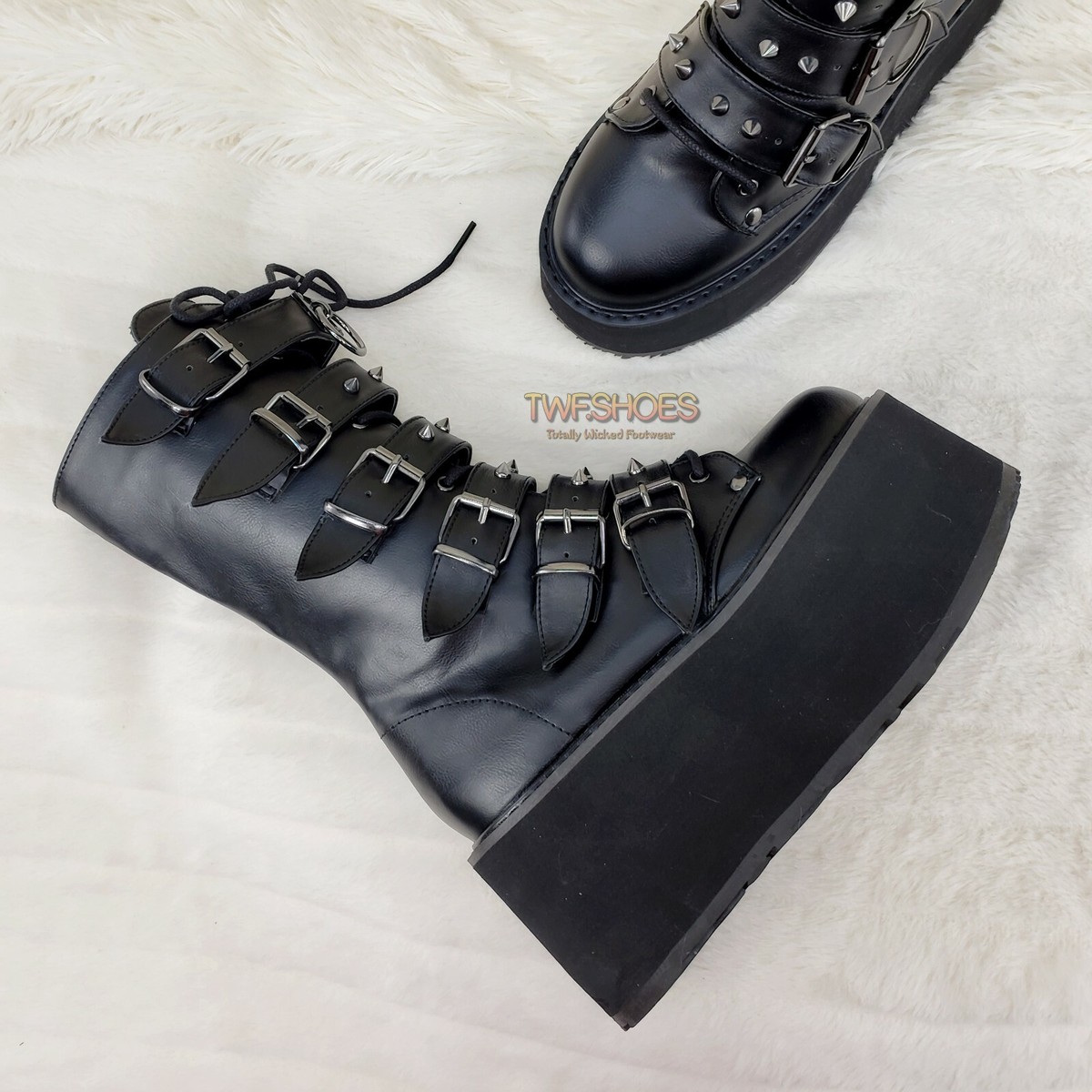 DEMONIA Damned 225 Multi Strap Goth Punk Rock 3.5
