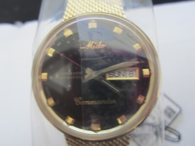 MIDO COMMANDER MEN'S WATCH AUTOMATIC ALL S/S GOLD MESSY BAND M842932813 NEW