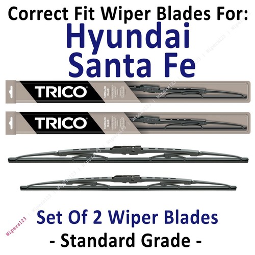 Wiper Blades 2Pack Standard Wipers fit 20132018 Hyundai Santa Fe